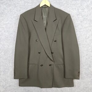 Cellini Collection Men's Olive/Army Green Double Breasted Blazer Size 42R Church